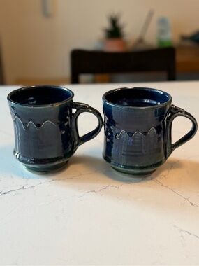 Richard Zimmermann Deep Navy Ceramic Coffee Mugs - Set of 2